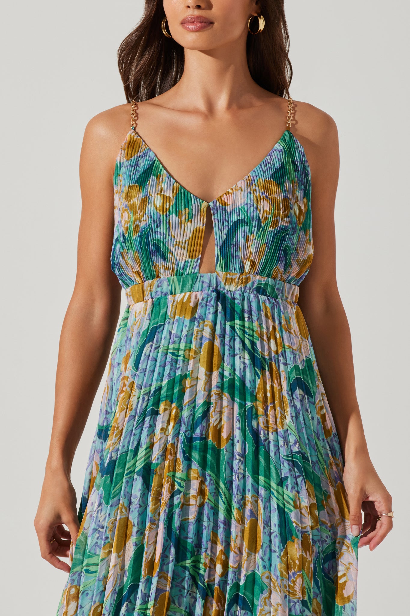 Delicata Floral Pleat Dress