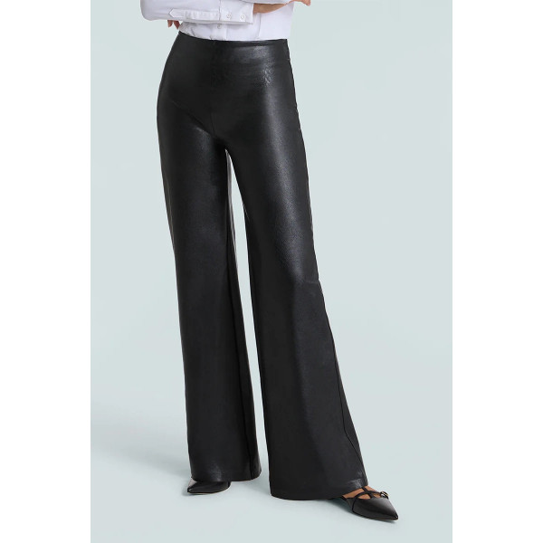 Cedar Leather Wide Leg Pant