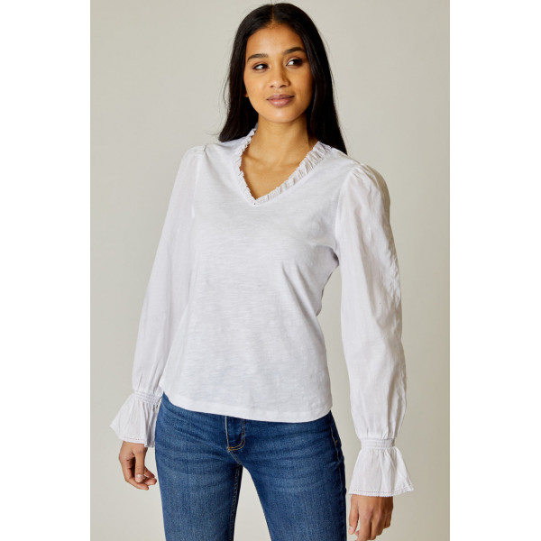 Mild Trim V Neck Top