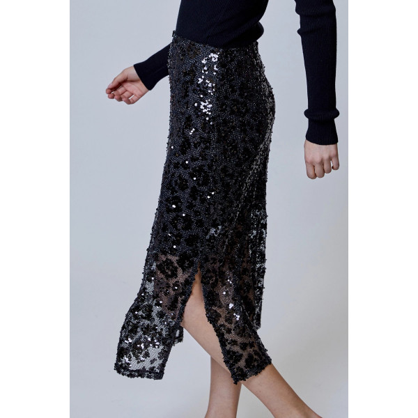 Zaffiro Leopard Midi Skirt