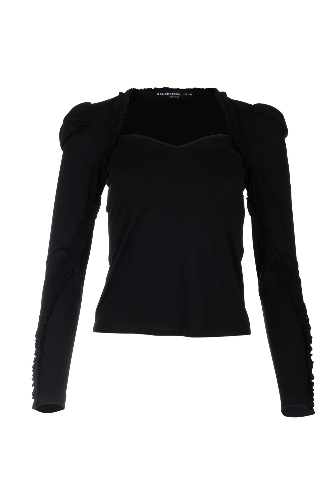 Moda Lumina Ruffle Trim Top