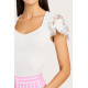 Hibiscus Lace Sleeve Top