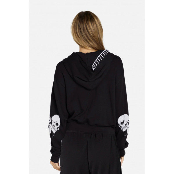 Delicada Skull Heart Zip Hood