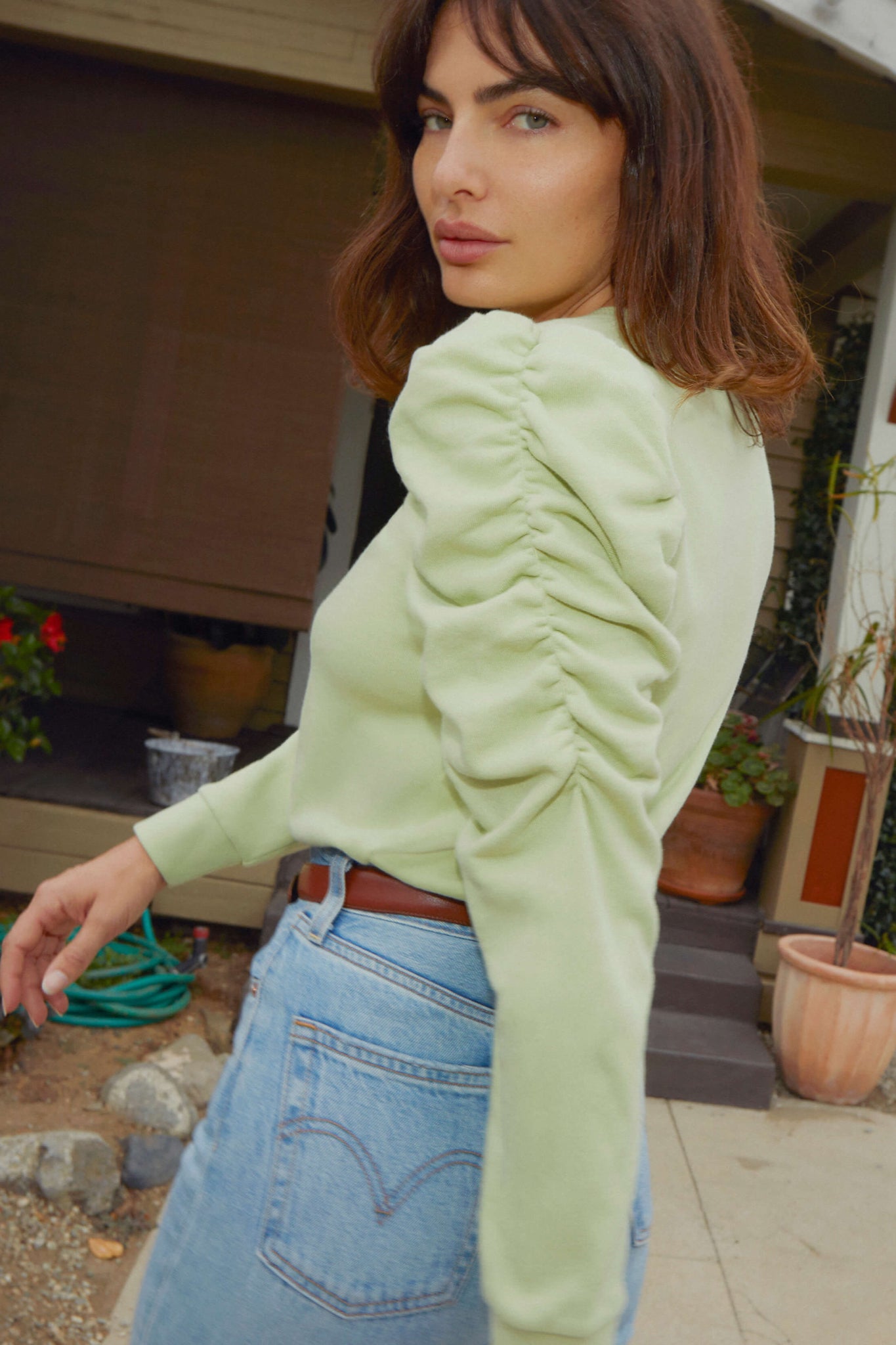 Dulce Drift Gathered Sweatshirt