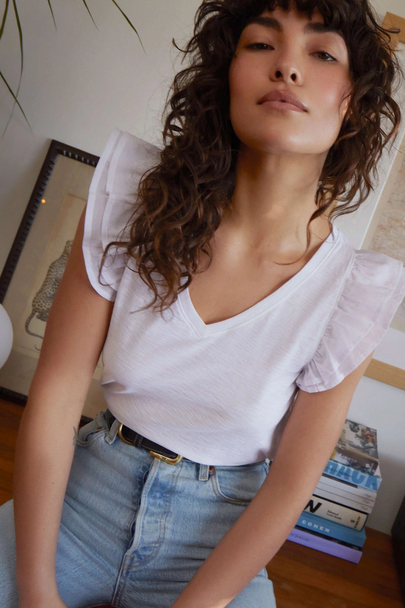 Autumn Luxe Contrast Ruffle Tank