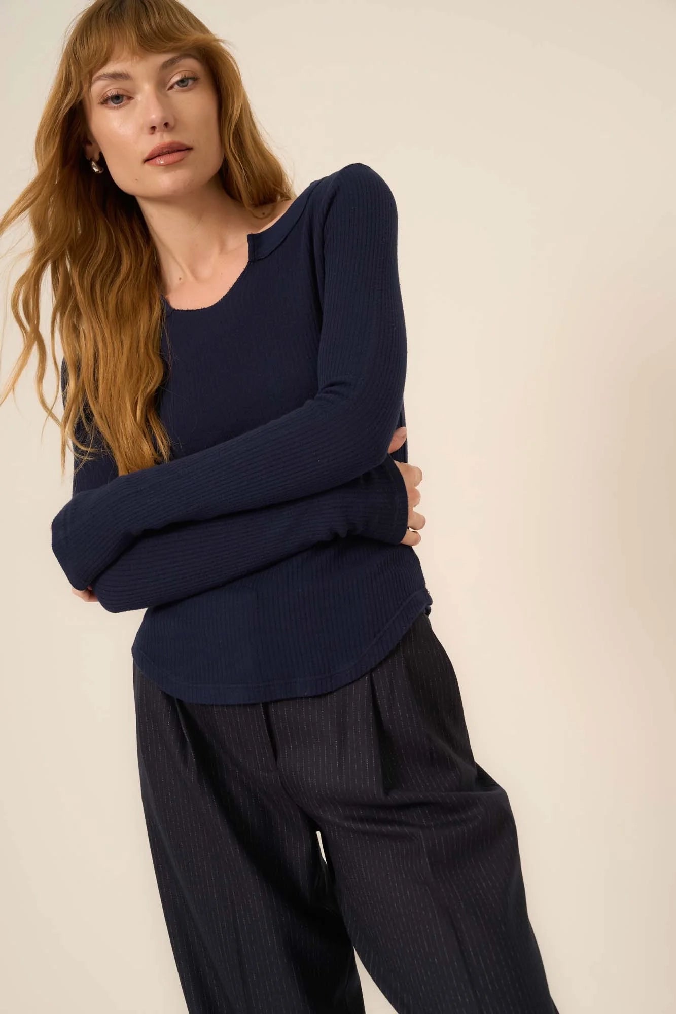 Mussola Comeback Notch Neck Long Sleeve