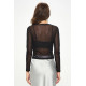 Gasa Cielo Stretch Mesh Long Sleeve Top